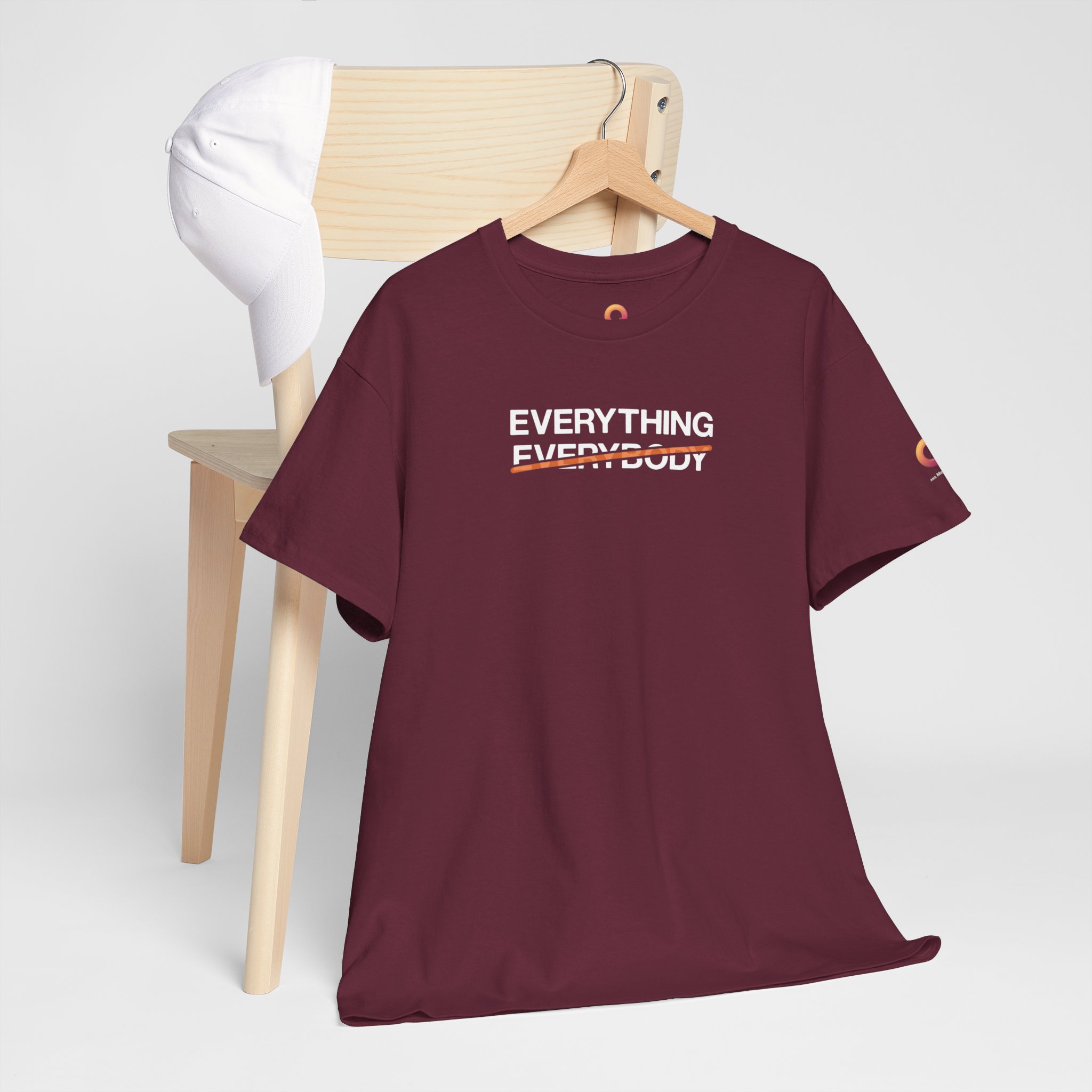 maroon t-shirt